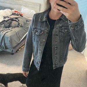Black denim jacket